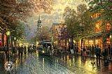 Thomas Kinkade Evening on the Avenue painting